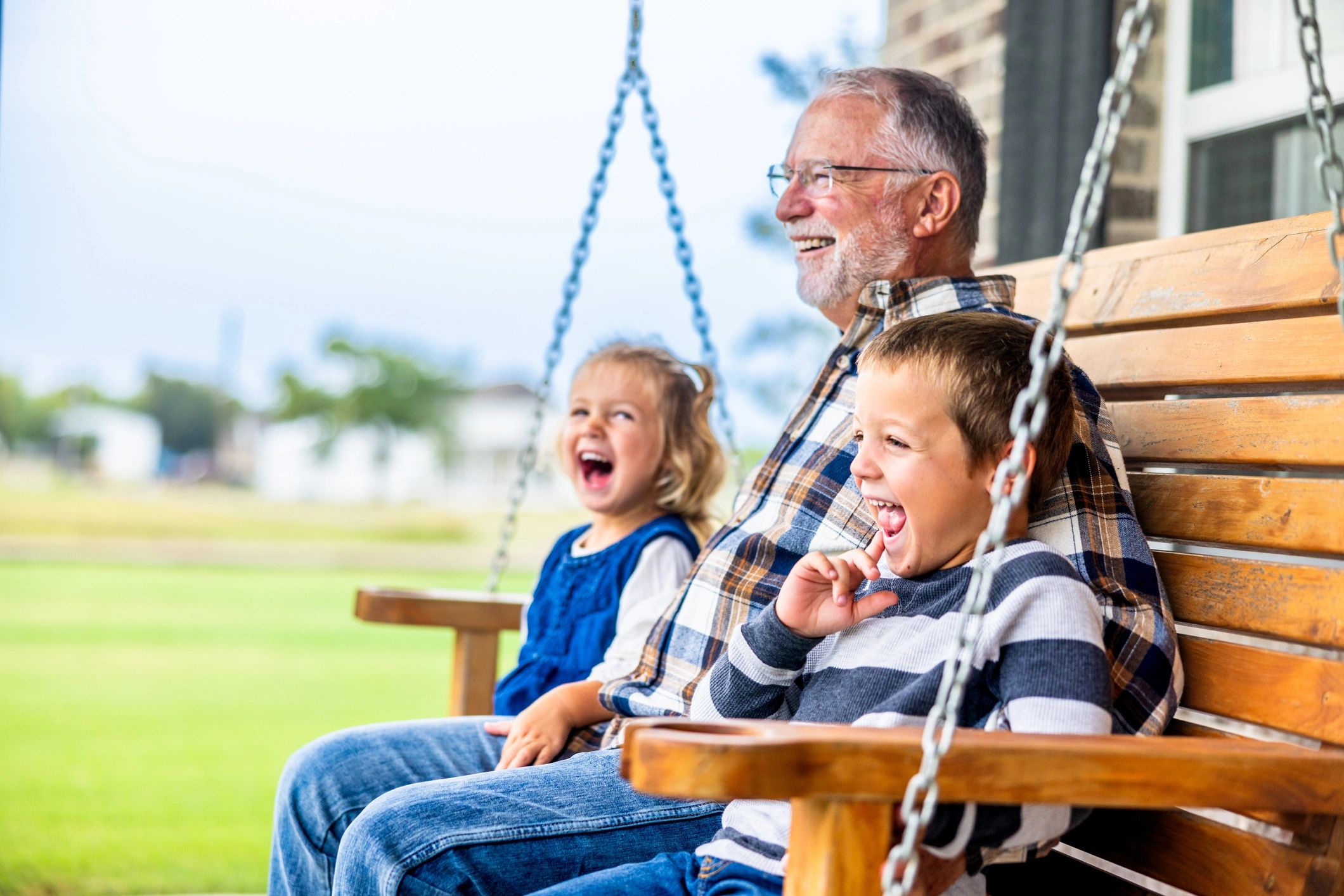 happy elderly family