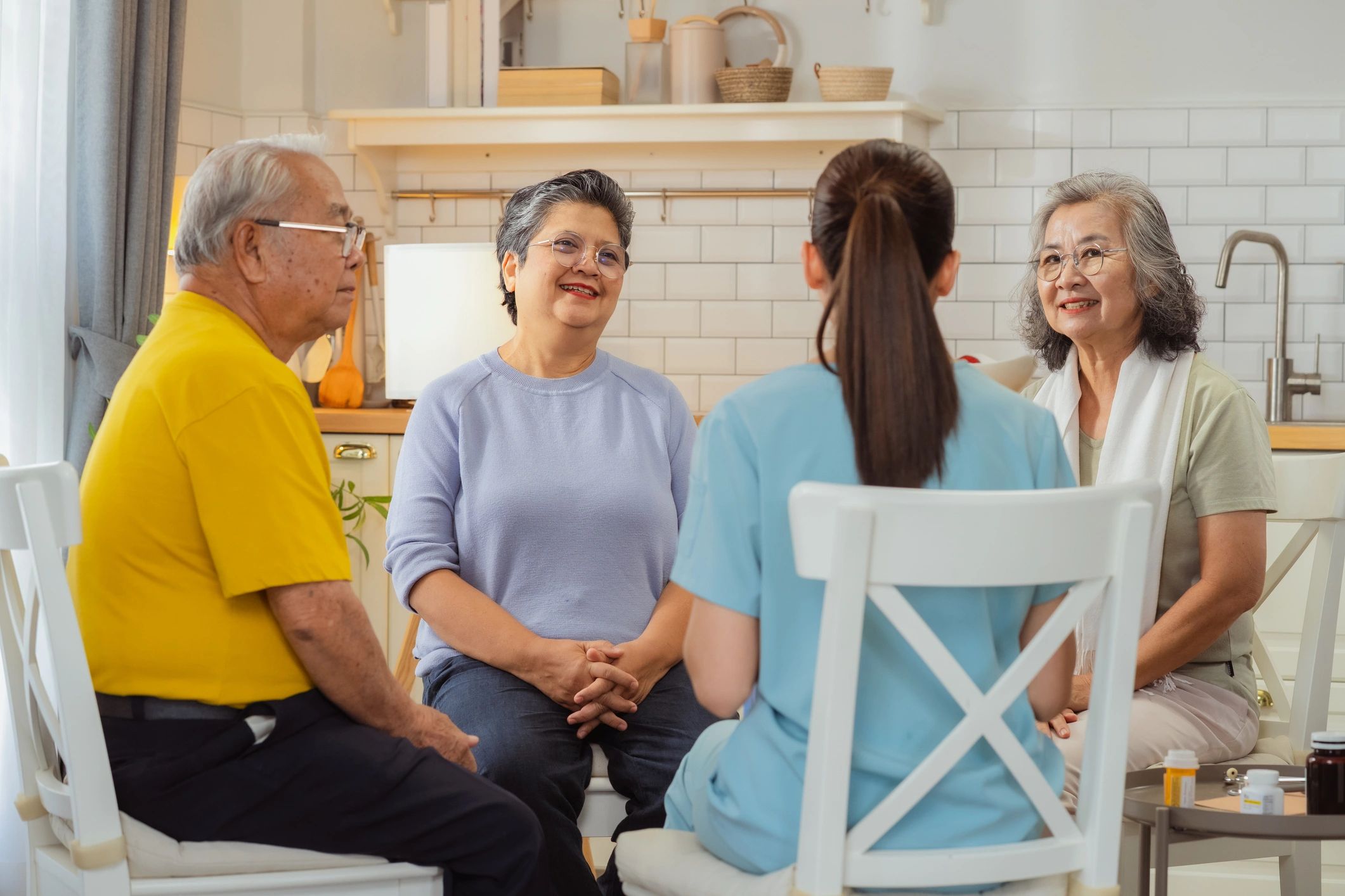 caregivers helping seniors